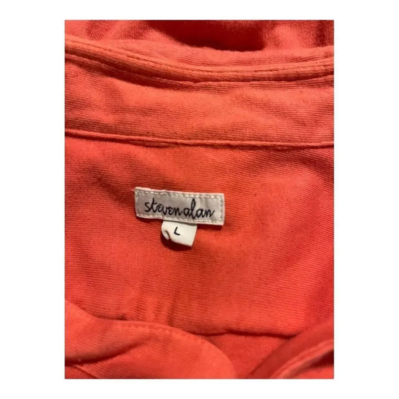 Steven Alan Women’s Large Super Soft Orange Cozy Oversized Button Down‎ - Picture 4 of 5